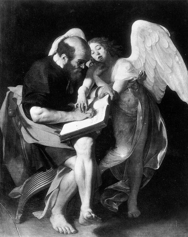 Saint Matthew and the Angel by Michelangelo Merisi da Caravaggio