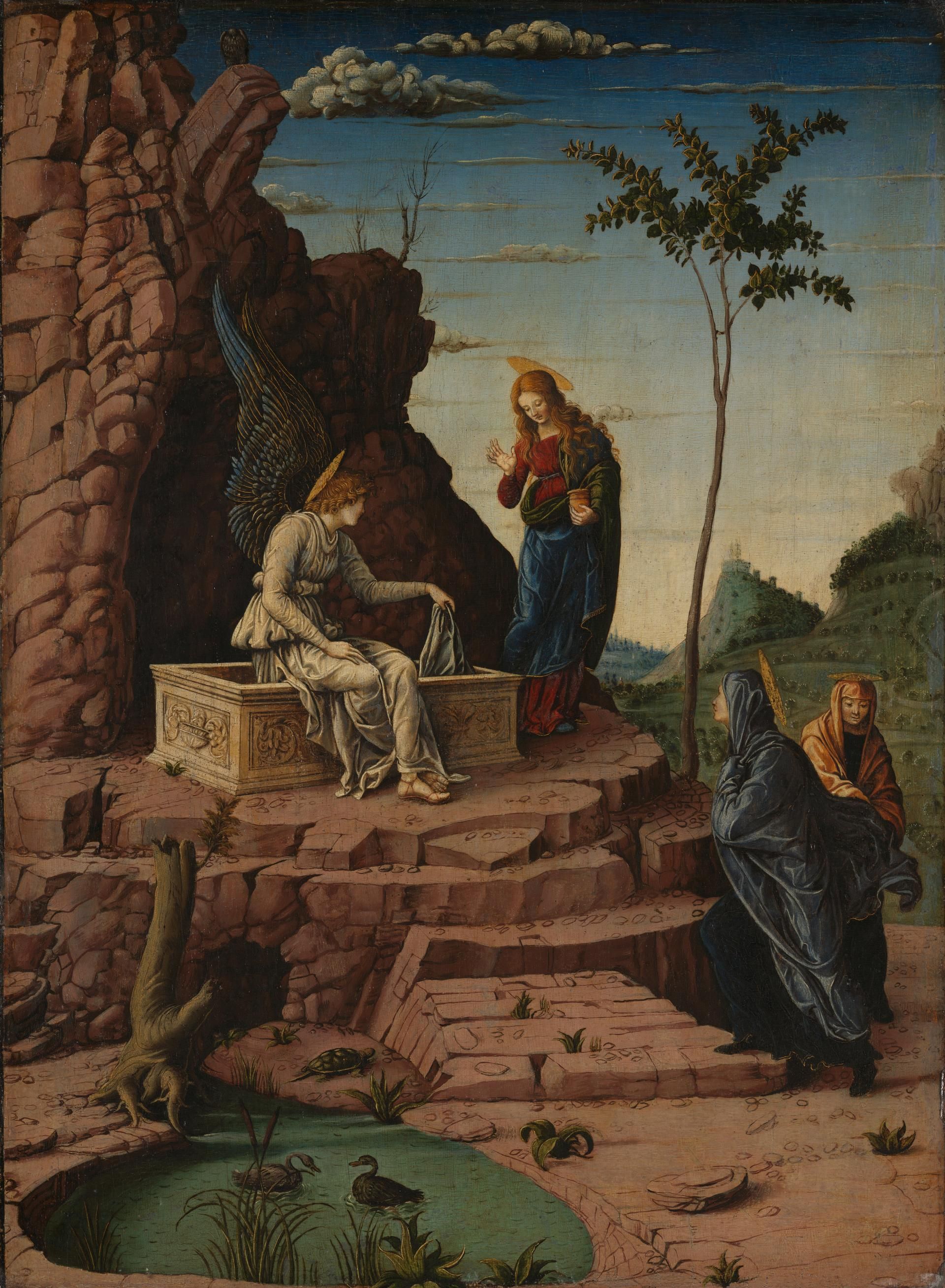 The Maries at the Sepulchre by imitator of Andrea Mantegna