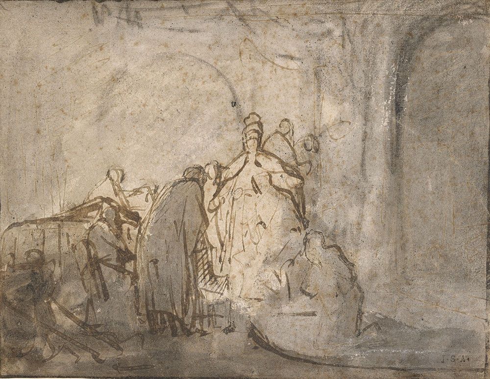Judas Returning the Thirty Pieces of Silver by Rembrandt van Rijn