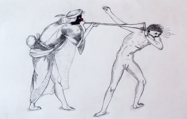 ADVERTISING. The Ad Man hides behind his mask, anonymously attacking through his marketing channel. Our senses too naked, our hands too short.